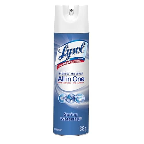 Lysol Disinfectant Spray, All in One, Spring Waterfall, Disinfect and Eliminate Odours on Hard Surfaces and Fabrics, Kills 99.99% of Viruses &...