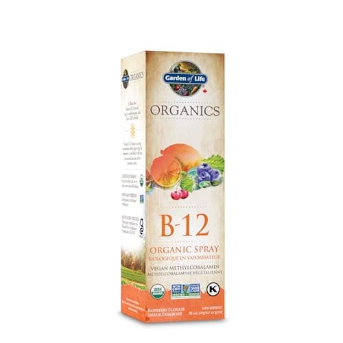 Garden of Life Organics Vitamin B-12 Spray, Raspberry Flavour | Supports The Immune System, Energy, Metabolism, and Healthy Blood Cells | Whole...