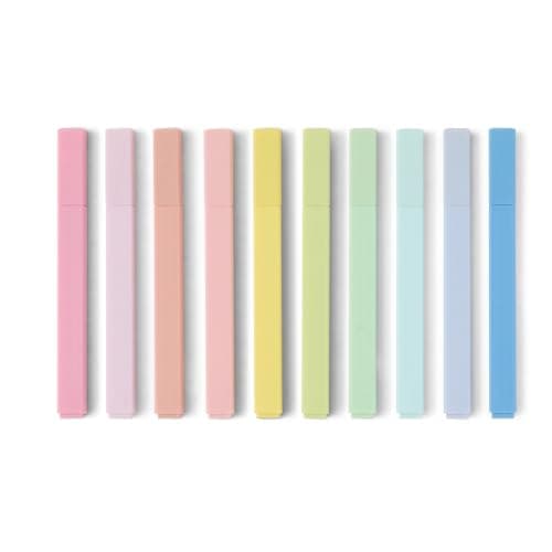 Amazon Basics Pastel Highlighters Set, No Bleed Bible Assorted Colors, 10 pcs, Chisel Tip
