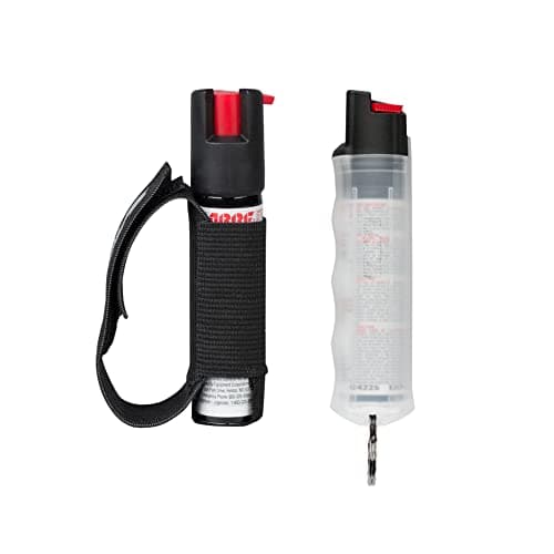 SABRE Protector Spray Multipack, (1) with Key Ring, (1) with Adjustable Hand Strap, 14 Second Spray Time, 3.5-Meter Range, Humane Dog Attack...