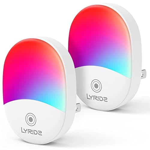 Color Changing Night Light-LYRIDZ RGB Night Light for Kids LED Night Light Plug in with Dusk-to-Dawn Light Sensor, Foldable Plug, Ideal for...