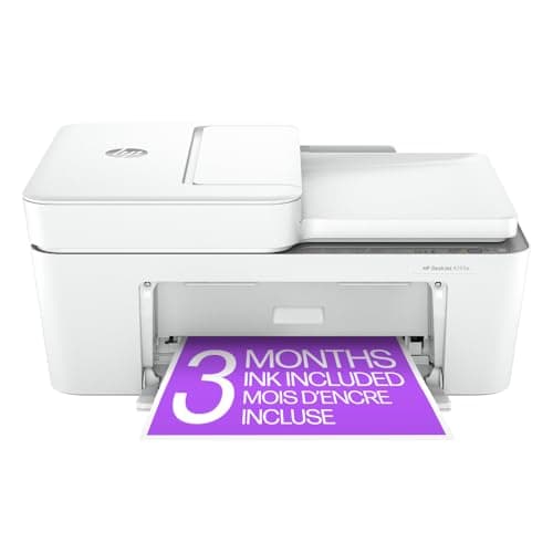 HP DeskJet 4255e Wireless All-in-One Colour Inkjet Printer, Scanner, Copier, Best for Home, 3 Months of Ink Included (588S6A)