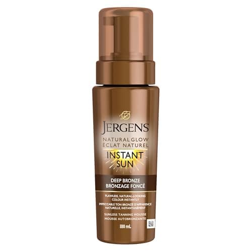 Jergens Natural Glow Instant Sun Sunless Tanning Mousse - Deep Bronze, 180 mL