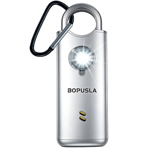 BOPUSLA 135dB USB-C Safety Alarm with SOS Strobe Light for Women