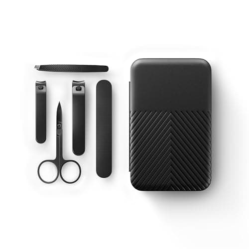 MANSCAPED® Shears 3.0, 5-Piece Precision Men’s Nail Grooming Travel Kit, Stainless Steel Manicure Set with Fingernail & Toenail Clippers, Nail...
