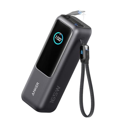 Anker Laptop Power Bank, 25,000mAh Portable Charger with Triple 100W USB-C Ports, Built-in Retractable Cables, Flight-Approved for Travel, iPhone...