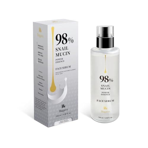 Bagavs Snail Mucin Face Serum 100ml with 98% Snail Secretion Filtrate, Niacinamide and Hyaluronic Acid, Anti-Wrinkle, Deep Hydration, Brightening,...