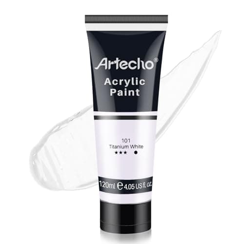Artecho Professional Acrylic Paint, Titanium White ( 120ml / 4.05oz ) Tubes, Art Craft Paints for Canvas Painting, Rock, Stone, Wood, Fabric, Art...