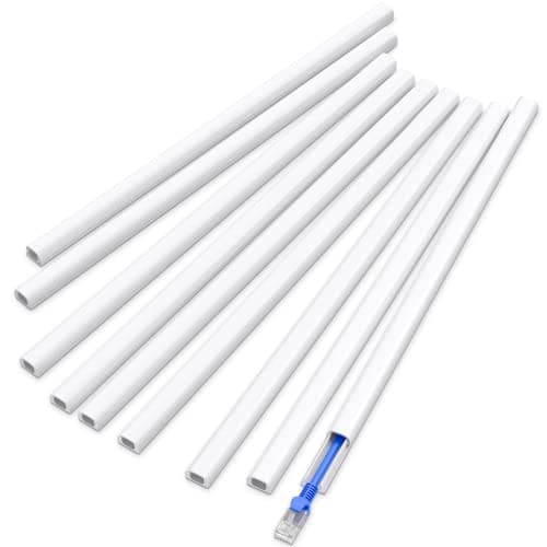 Delamu Cord Cover Wall, 128in One-Cord Channel Hider, Mini Size Wire Covers for Cords, Paintable Wire Hider for Wall, Cable Concealer to Hide...