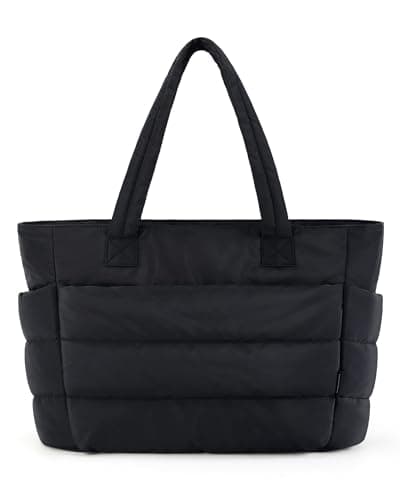 BAGSMART Tote Bag for Women, Lightweight Puffy Tote Bag with Compartments Shoulder Bag Handbag Quilted Shoulder Bag Handbag for Travel, Work,...