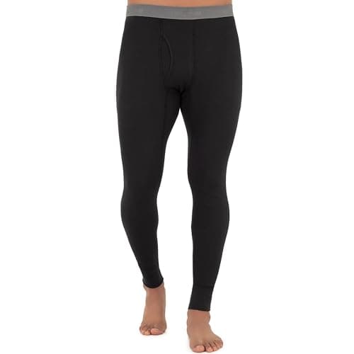 Fruit of the Loom Sous-vêtement thermique gaufré recyclé de qualité supérieure pour homme Noir Taille M