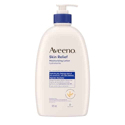 Aveeno Skin Relief Moisturizing Lotion, Shea Butter, Oat, Dimethicone, Dry Skin Body Moisturizer, Fragrance Free, 975mL