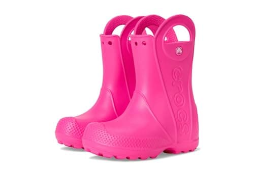 Crocs Unisex-Child Handle It Rain Boots, Pink Crush, 10 Toddler