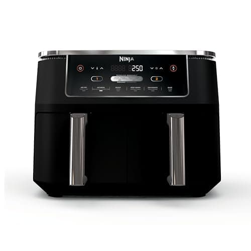 Ninja Foodi 10 pintes. Friteuse à air DualZone XL 6-en-1, 2 paniers indépendants, cuisson assortie et finition intelligente pour frire à l'air, griller à l'air, rôtir, cuire au four, déshydrater et...
