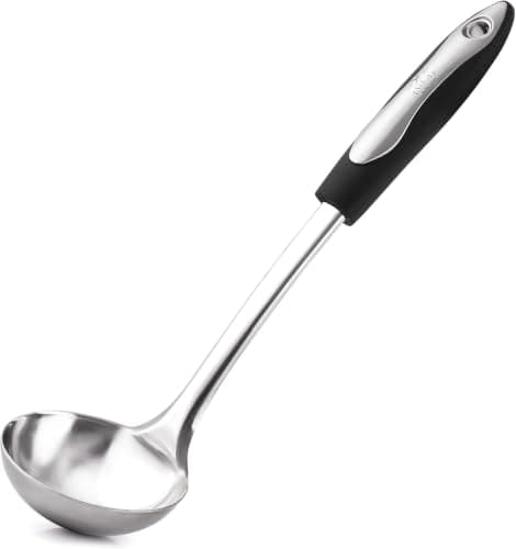 Zulay (12 inch) Stainless Steel Soup Ladle - Durable Rust Proof Soup Ladle with Ergonomic Handle - Soup Serving Spoon Ladles for Cooking, Gravy,...