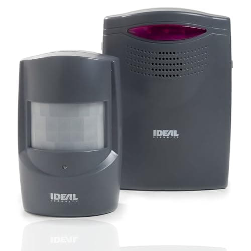 Ideal Security Wireless Indoor and Outdoor Motion Sensor Alarm, 395FT PIR Sensor Connection Range, 26FT Motion Detector Range, 100dB Alarm & Chime,...