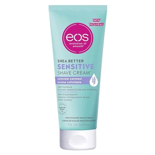 eos Shea Better Sensitive Shaving Cream for Women, Unscented, 24-Hour Hydration, Made with Colloidal Oatmeal and Shea Butter, 207ml