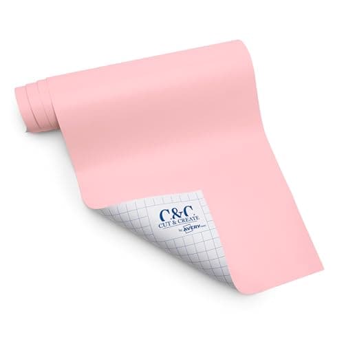 Cut & Create by Avery, Matte Removable Vinyl, Light Pink, (1 Roll, 12" x 48") Compatible with Cutting Machines (44867)