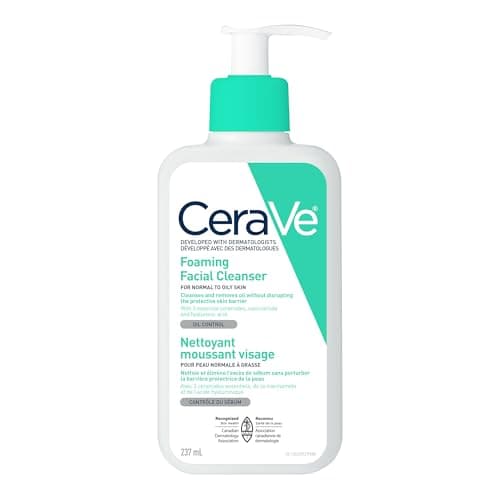 CeraVe FOAMING Face Cleanser, Gentle Face Wash with Hyaluronic Acid, Niacinamide, Ceramides. Makeup Remover for oily skin, won’t clog pores. Oil &...