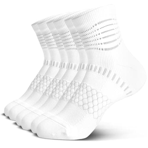 IRAMY Ankle Compression Socks for Women Men Plantar Fasciitis Relief Cushioned Athletic Running Socks 3 Pairs
