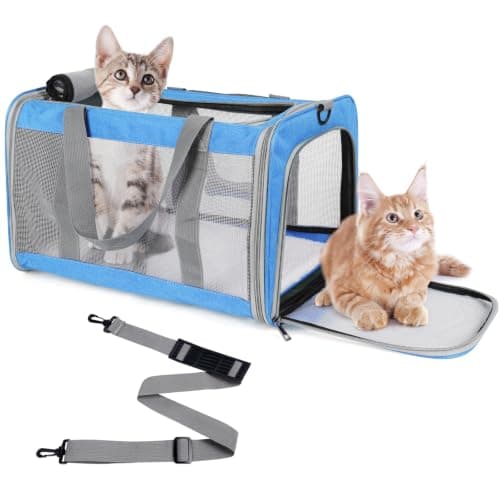 Pet Carrier for Large Cats of 16 Lbs, Collapsible Carrier Bag for Medium Cat or Kittens,Soft Sided Puppy Carrier with Sturdy Travel Transport...
