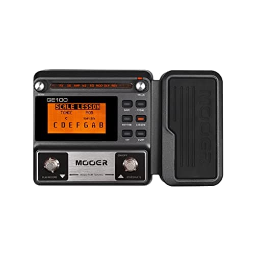 MOOER GE100 Multi-Effects Guitar Pedal with 80 Presets, 66 Effects, Loop and 40 Drum Rythm. Distortion, Expression Volume Wah Pedal, Tap Tempo,...