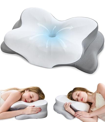 CosBed Cervical Neck Pillow, Ergonomic Memory Foam Pillows for Neck Pain Relief with Breathable Pillowcase, Contour Neck Support Pillow for Side...