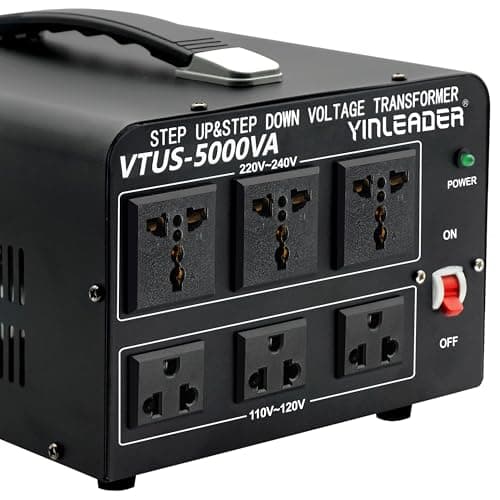 Yinleader 5000W Step Up/Down Voltage Transformer AC 110V/120V to 220V/240V or 220V/240V to 110V/120V Power Transformer w/US Standard Power...