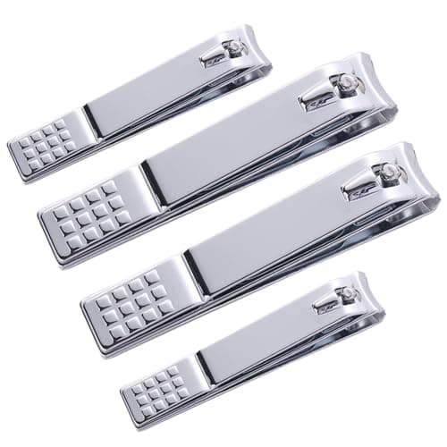 Veefos 4PCS Nail Clippers Set for Men Women, Durable Sharp Fingernail Clipper and Toenail Clipper Nail Cutter Nail Care Tools (2 Big & 2 Small)