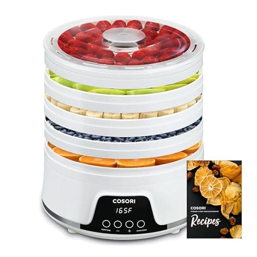 Cosori Food Dehydrator,48H Timer Quiet Cooking, Temperature Control,50 Recipes for Fruit, Meat, Dog Treats, Herbs, Mushrooms, Auto Shut Off, 350W...