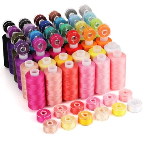 72 pcs Sewing Machine Thread Kit, Thread with Prewound Bobbins & 36 Colors, 400 Yard Polyester for Hand Sewing DIY & Emergency Home, Christmas...