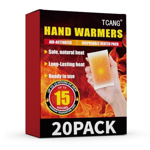 Paquet de 20 chauffe-mains jetables - Jusqu'à 15 heures de chaleur - Chauffe-mains activés par l'air de très longue durée, entièrement naturels et portables pour le corps, les mains et les orteils...