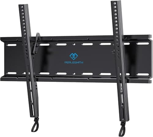 PERLESMITH Tilting TV Wall Mount for 23-60 Inch Flat Curved TVs, Low Profile Tilt TV Mount up to 115 lbs, Wall Mount Bracket Fits 8″/16” Wood...