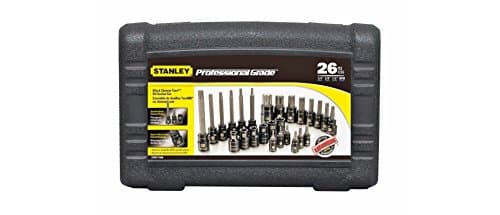 Stanley STMT71656 26-piece Professional Grade Black Chrome Torx Bit Socket Set 1/4" 3/8" 1/2" MM