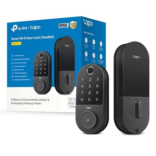 Tapo Smart Door Lock, Deadbolt | Keyless Entry, Fingerprint Recognition, Touchscreen Keypad & in-App Monitoring with Scheduled Access | 1-Year...
