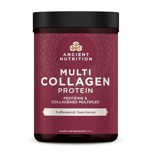 Ancient Nutrition Multi Collagen Protein Powder - Unflavoured, Formulated by Dr. Josh Axe, 4 Collagen Sources, 5 Types of Collagen, 480 Grams