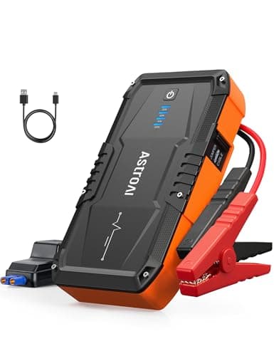 AstroAI Booster Pack Jump Starter, Car Battery Booster Jump Starter for Up to 6.0L Gas or 3.0L Diesel Engine, with 3 Modes Flashlight, Jumper Cable...