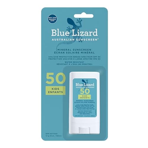 Blue Lizard Kids Mineral SPF 50 Sunscreen Stick, Zinc Oxide, 100% Mineral Actives, Developed for Kids’ Sensitive Skin, Vegan, Paraben-free,...