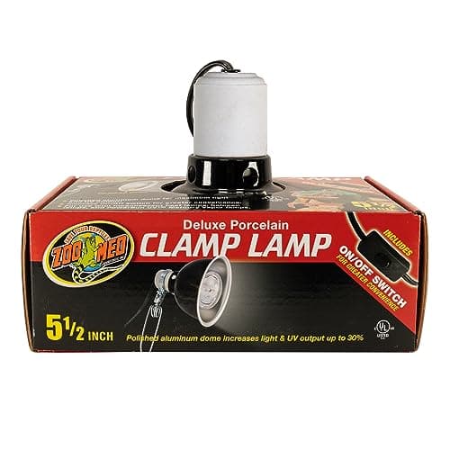 Zoo Med Deluxe Porcelain Clamp Lamp with 5.5-Inch Dome, Black