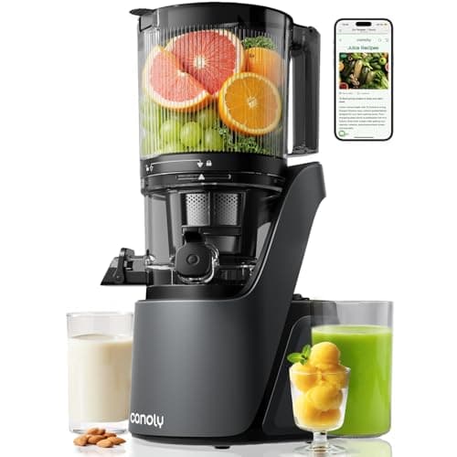 Canoly C16 Cold Press Juicer, 6" Extra-Wide Feed Chute, 300W AC Motor Juicer Machine, 3-IN-1 Strainers (Juice & Sorbet & Nut Milk), Fit Whole...