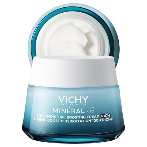 Vichy Face Moisturizer for Normal to Dry Skin, Minéral 89 100H Moisture Boosting Rich Cream with Hyaluronic Acid, Niacinamide, Vitamin E &...