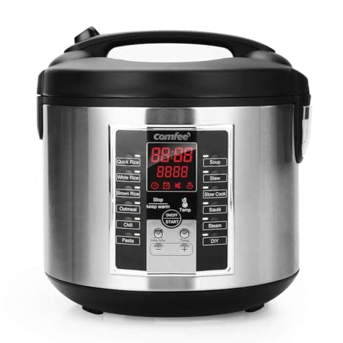 COMFEE' Rice Cooker 10 cup uncooked, Food Steamer, Stewpot, Saute All in One (12 Digital Cooking Programs) Multi Cooker Large Capacity 5.2Qt, 24...