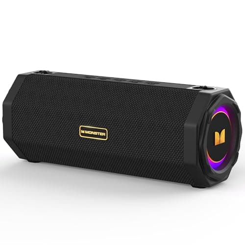 Monster Speaker S200 Wireless Portable Bluetooth Speaker, 24H Playtime, IPX6 Waterproof, 50W Stereo Sound, Bluetooth 5.4, Dual Bass Speakers,...