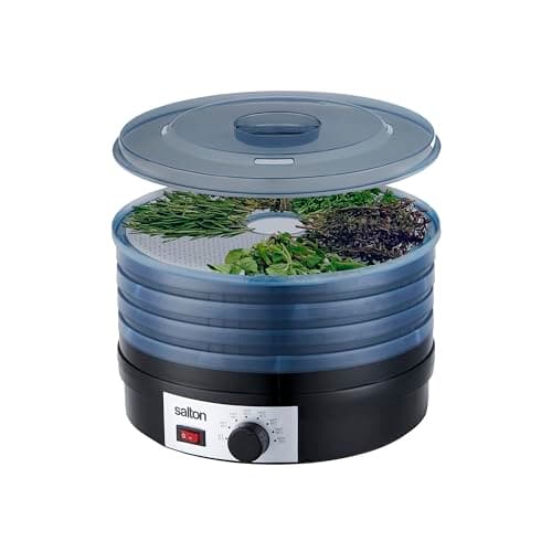 Salton Electric Food Dehydrator for Fruit and Jerky With Adjustable Temperature Control, Black