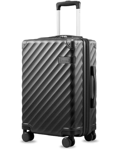 LUGGEX Carry On Luggage for Airplanes, Polycarbonate Expandable Hard Shell Suitcase for Travelling, Charcoal Metallic