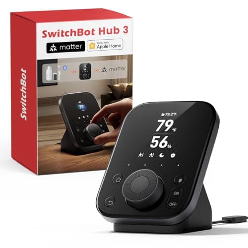 SwitchBot Hub 3 (3e génération), Smart Home Hub avec écran IPS 2,4" et bouton de commande, thermomètre et hygromètre WiFi, hub à distance IR (Matter/Bluetooth 200 m),...