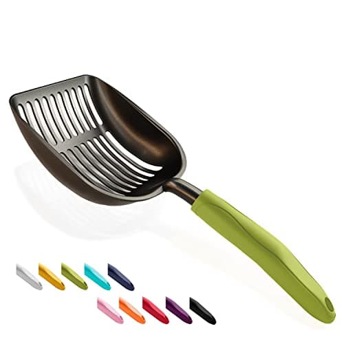 WePet Cat Litter Scoop, Non-Stick Plated Aluminum Alloy Sifter, Kitty Durable Metal Scooper, Deep Shovel, Long Handle, Kitten Pooper Lifter, Size...