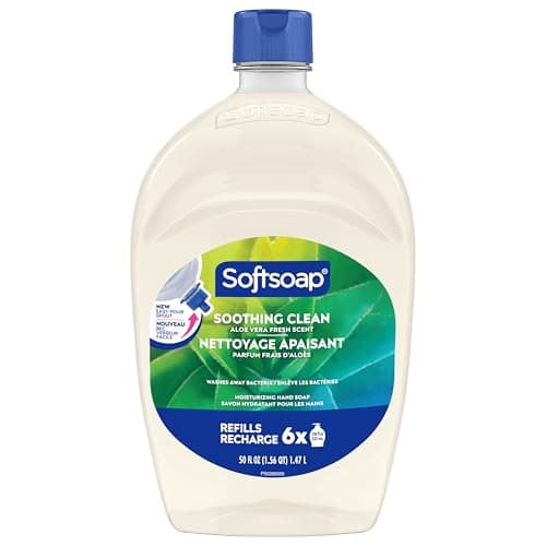 Softsoap Antibacterial Liquid Hand Soap Refill - Clean Aloe Vera 1.47 Liters - Moisturizing Hand Wash, Savon a Main, Dermatologically Tested, for...