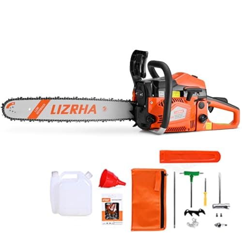 20-Inch 62cc Gas Powered Chainsaw Gasoline Powered Chain Saws 4.2HP 2 Cycle Petrol Chainsaw Handheld Cordless Petrol Chain Saw for Tree Trimming...