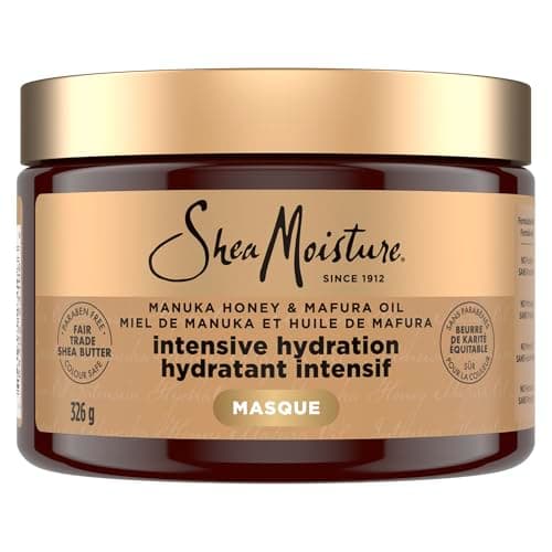 SheaMoisture Intensive Hydration Hair Masque hair treatment for dry, damaged hair Manuka Honey & Mafura Oil deep conditioning treatment with fig...